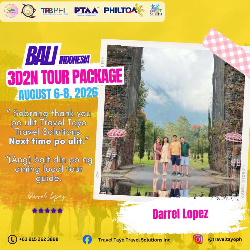 Darrel Lopez — 3D2N Bali testimonial