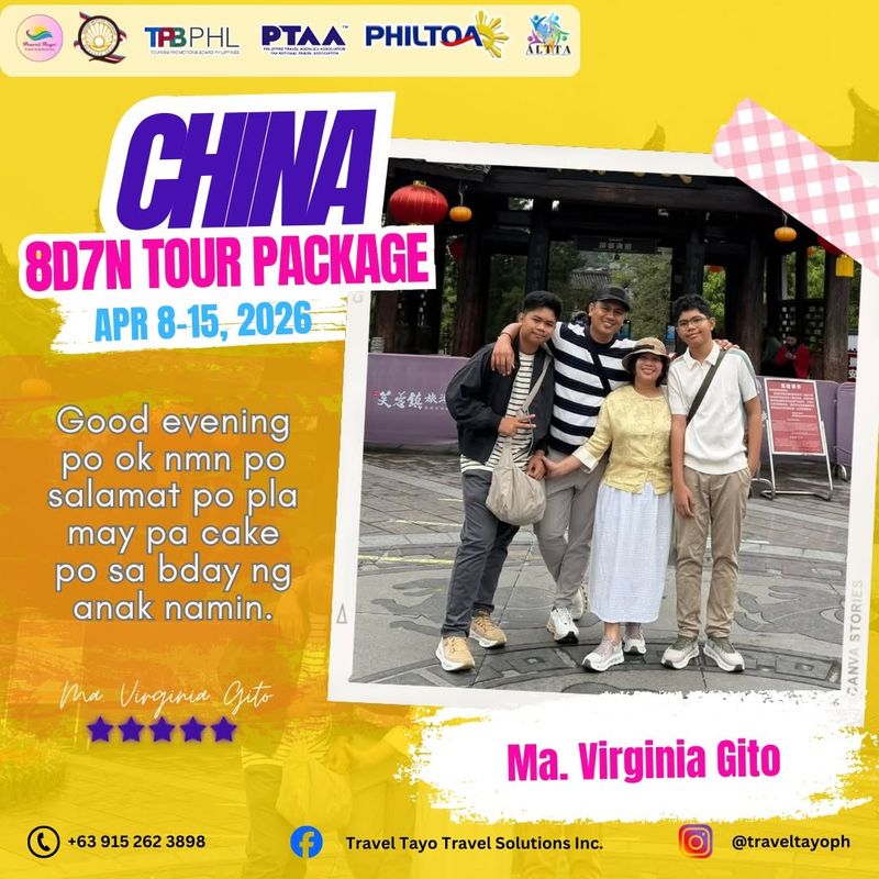 Ma. Virginia Gito — 8D7N China testimonial