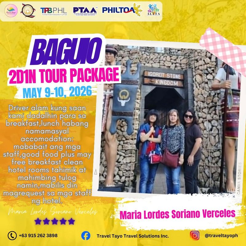 Maria Lourdes Soriano Verceles — 2D1N Baguio testimonial