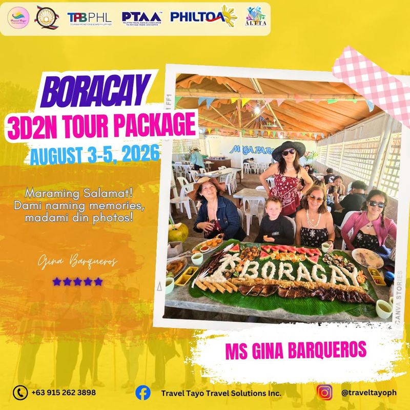 Ms Gina Barqueros -3D2N Boracay testimonial