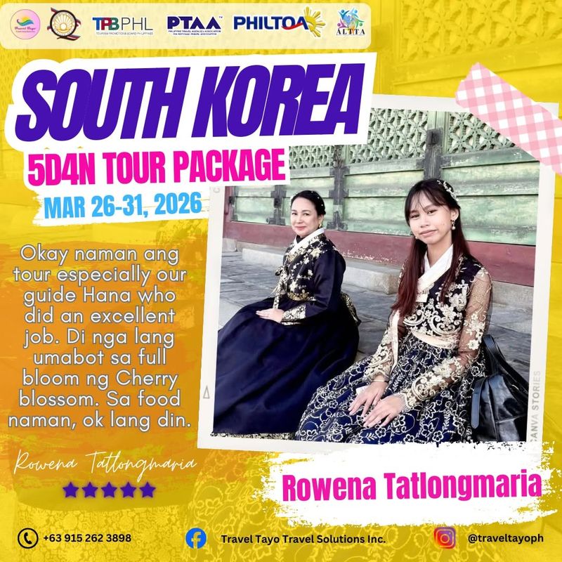 Rowena Tatlongmaria — 5D4N South Korea testimonial